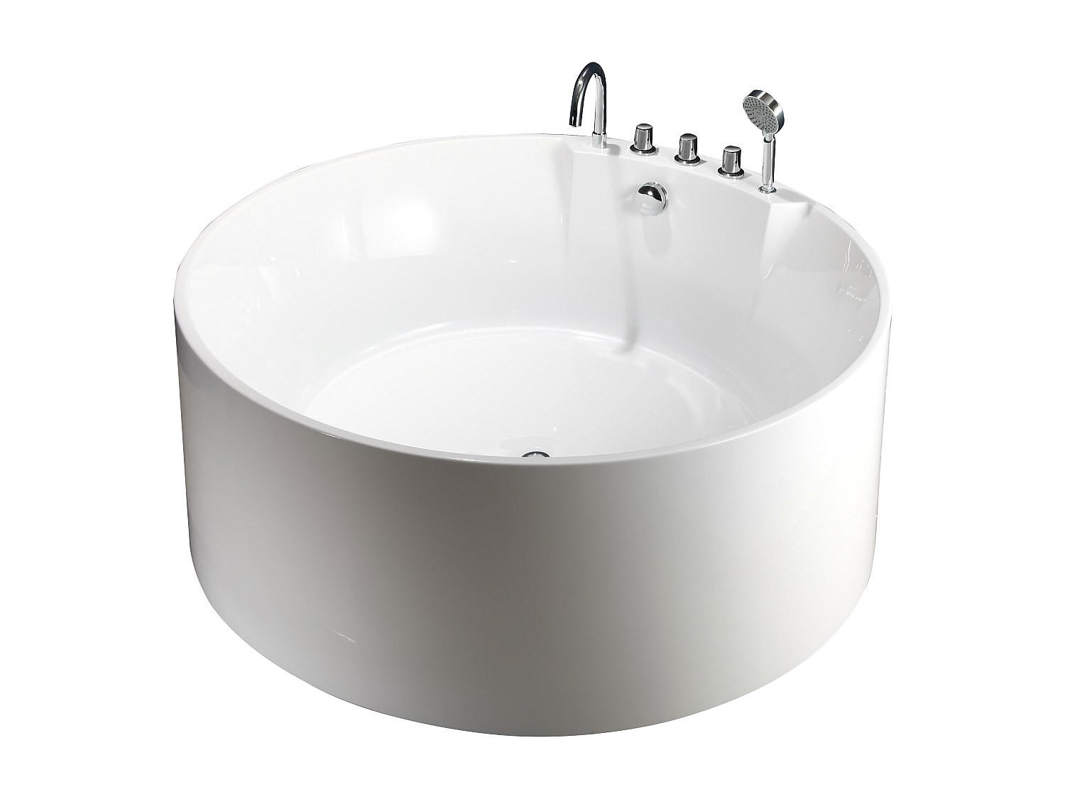 FREISTEHENDE Badewanne - 1 Person - acryl - weiß Linda - Weiß, Kunststoff (150/58/150cm) - Vente-Unique