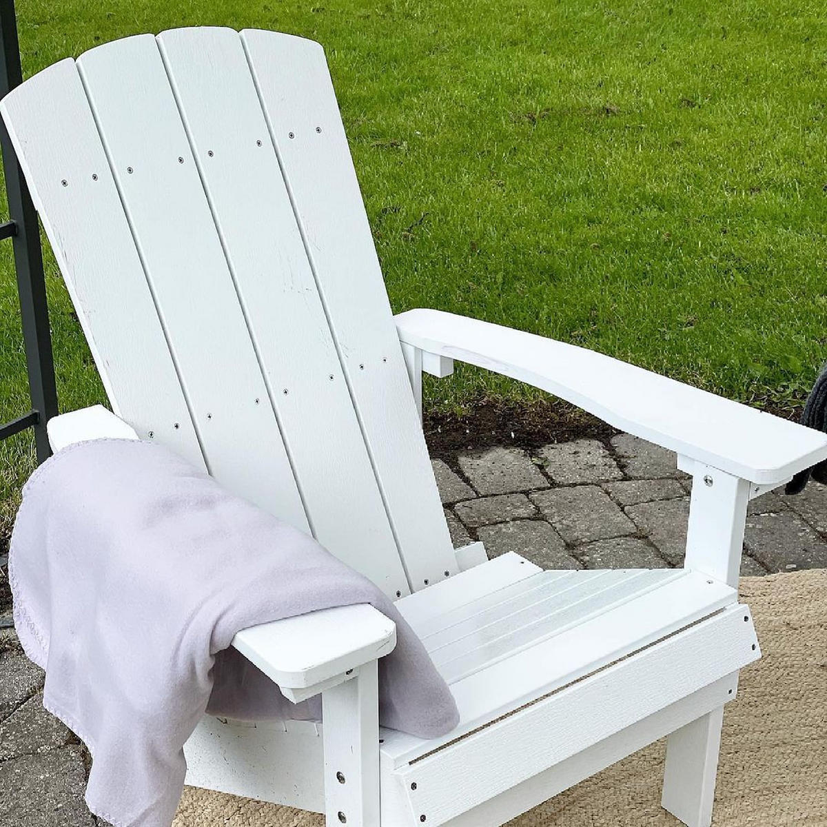GARTENSTUHL Kunstholz weiß Adirondack - Weiß, Kunststoff (75/88/88cm) - Beliani