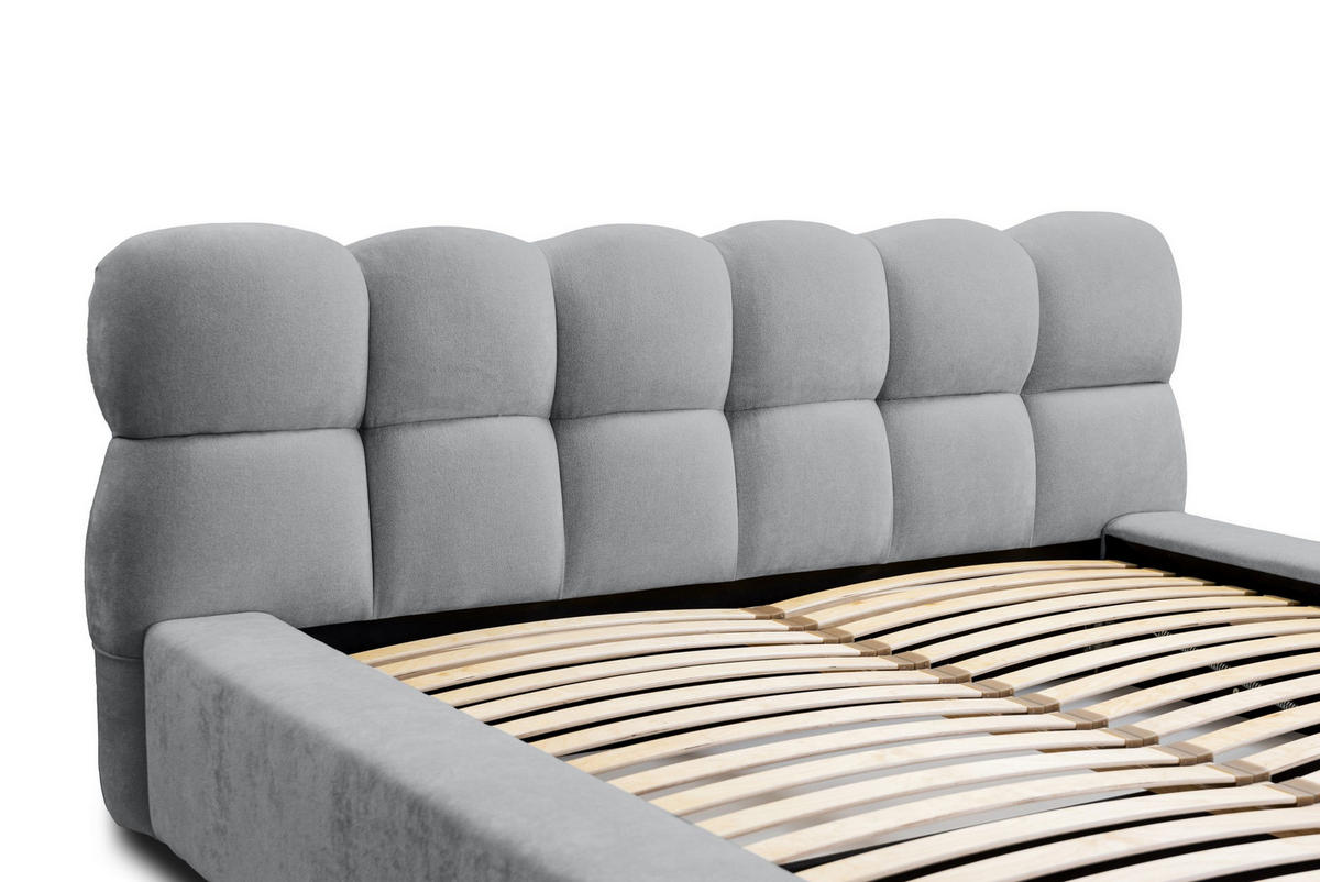 POLSTERBETT schenilen Struktur Paulon 180x200 cm, Grau - Grau, Textil (180/200cm) - Fedve