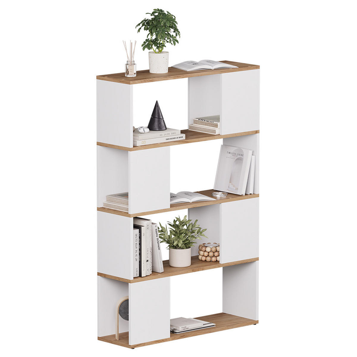 RAUMTEILER Eneos Weiß/Goldkraft Eiche 80 x 124.5 cm - Honigeiche/Weiß, Holzwerkstoff (80/124.5/24cm) - Vicco