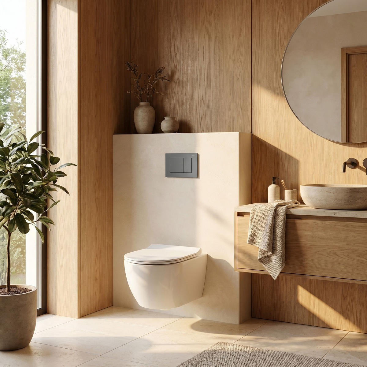 DRÜCKPLATTE Rea J K011a-q Und Slim 024n Titan - Titanfarben, Kunststoff (24.5/16.5/4cm) - REA