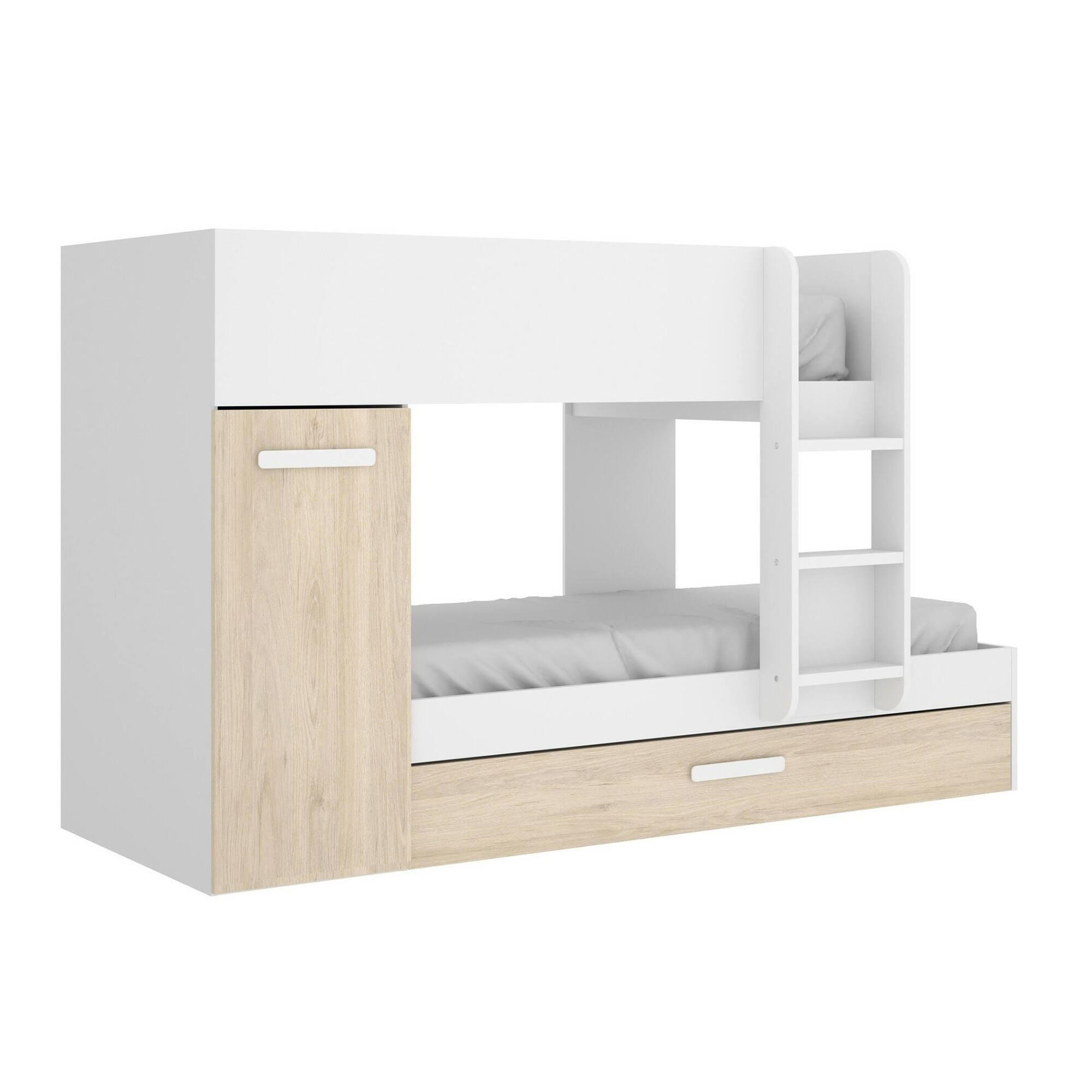 SCHLAFZIMMER Eiche, Weiß 112/244/150 cm - Weiß, Holzwerkstoff - DMORA