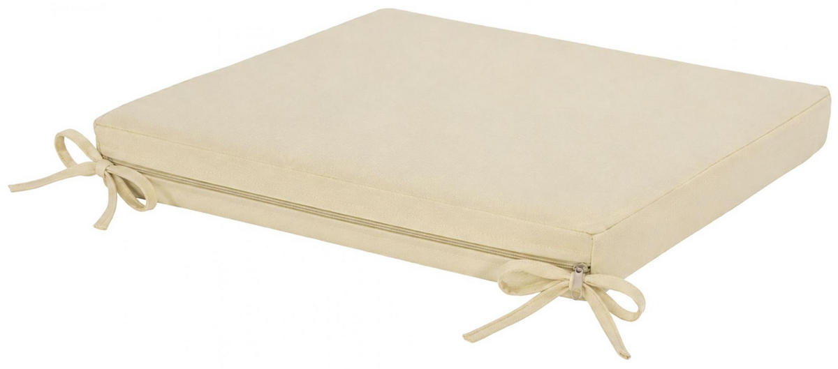 SITZKISSEN eckig 40/37/5 cm Kunststoff Creme - Creme, Kunststoff/Textil (37/40/5cm) - CLP