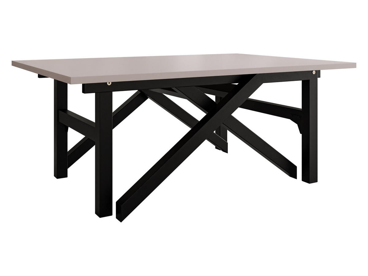 2-IN-1 COUCHTISCH UND ESSTISCH Xena Bis - Kaschmir/Schwarz, Holzwerkstoff/Metall (70/100/45cm) - MIRJAN24