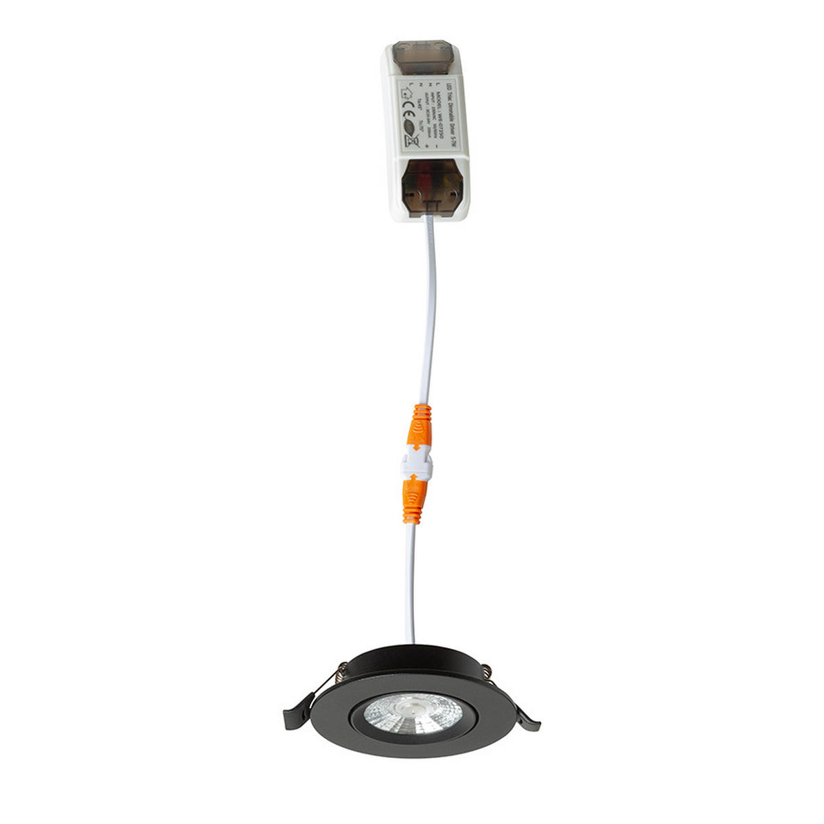 EINBAULEUCHTE NEFRIT DIMM Schwarz 6 W - Schwarz, Metall (9/9/12cm) - Rendl