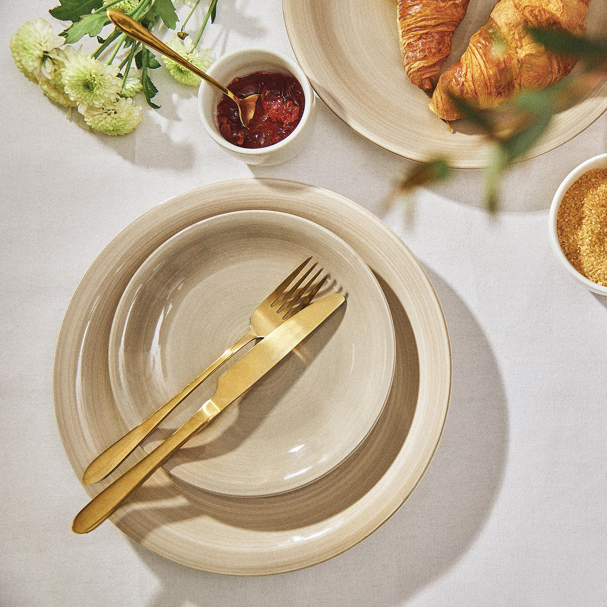 BESTECKSET Abele Gold 16-teilig - Gelb, Metall - Homla