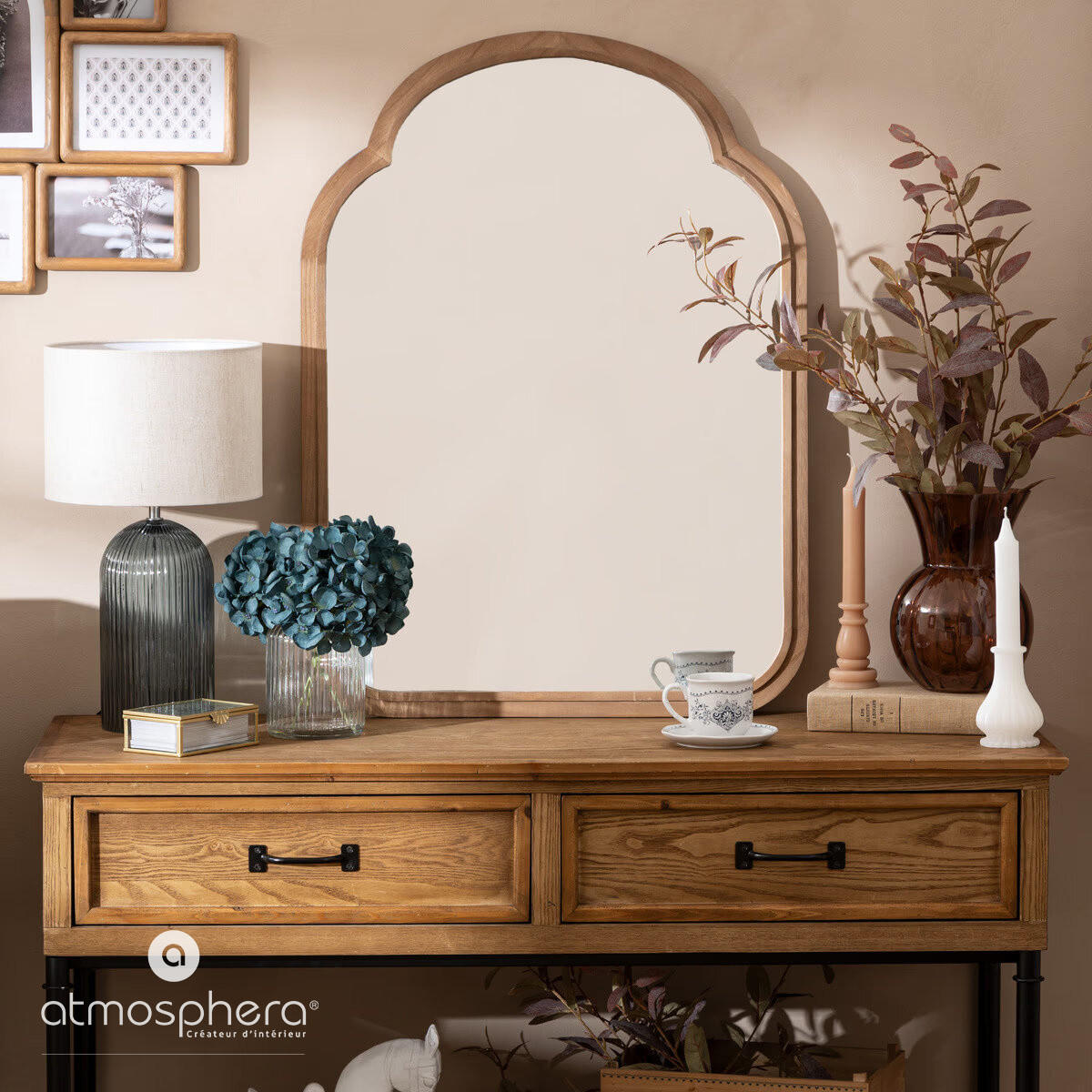 KÜNSTLICHE HORTENSIEN Dean 24 cm - Blau, Glas (24cm) - Atmosphera Createur d´interieur