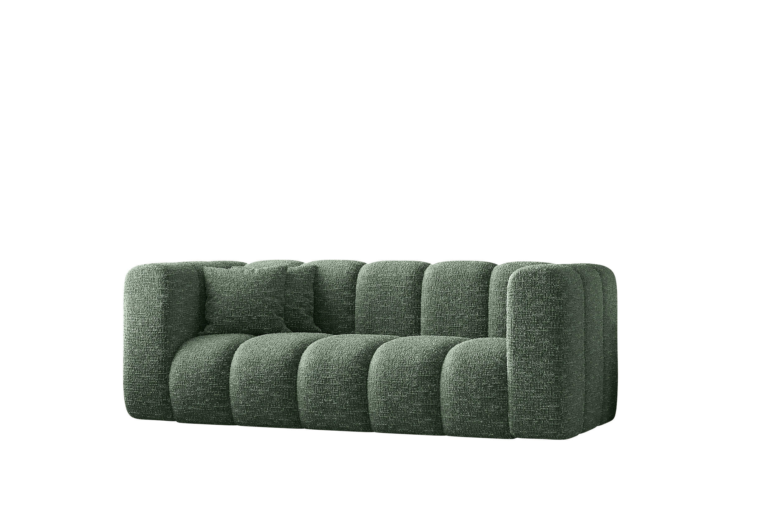 COUCH Sofa, Zweisitzer-Sofa Grand Modular Stoff Haga Grün - Grün, Holz (197/70/91cm) - Kaiser Möbel