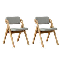 KLAPPSTUHL DE-36858 2er-Set mit Buchenholzgestell Grau - Grau, Holz (52/77/59cm) - ComfortXL