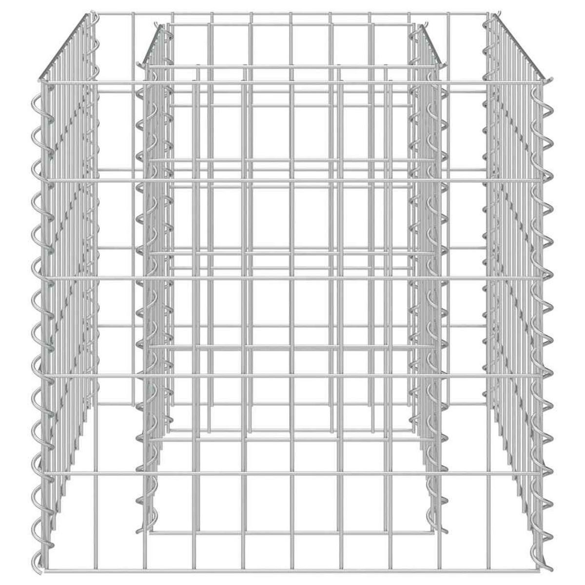 GABIONEN-HOCHBEET Verzinkter Stahl Silber - Silberfarben, Metall (50/50/50cm) - furnicato