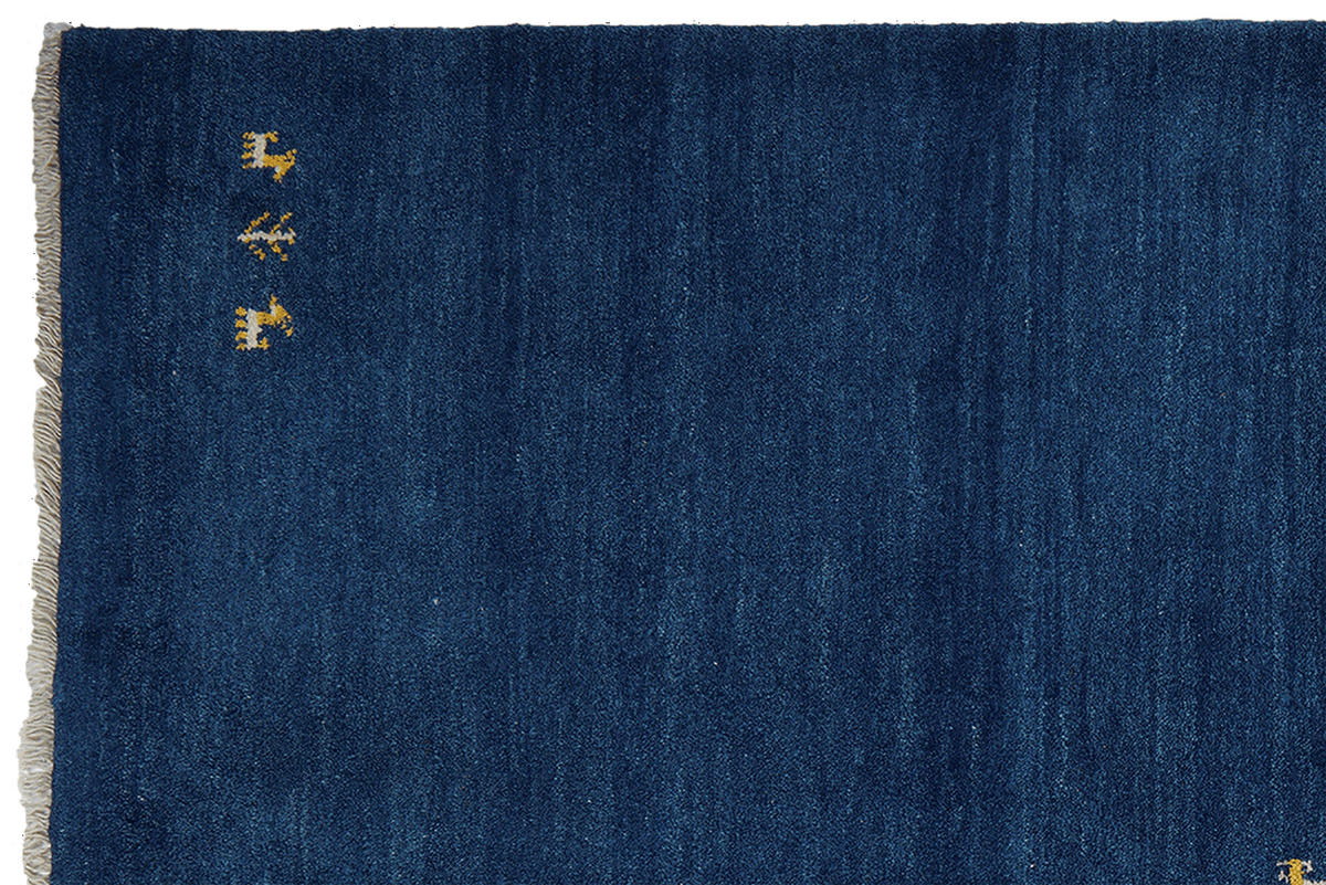 TEPPICH Gabbeh Blau 201/158 cm Schurwolle - Blau, Textil (158/201cm) - Looma