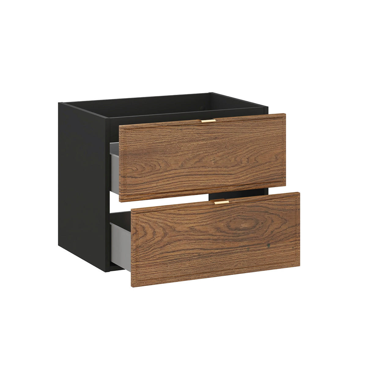 BADMÖBEL 60.2cm Elena 2er-Set Holz und Schwarz - Schwarz, Holzwerkstoff (60.2/52/46cm) - Petits-meubles