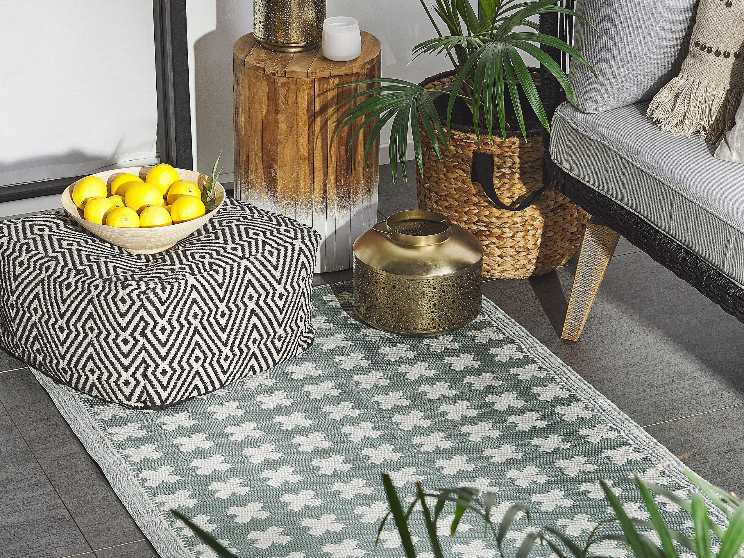 OUTDOOR-TEPPICH Rohtak 180/90 cm - Grün, Kunststoff (90/180cm) - Beliani