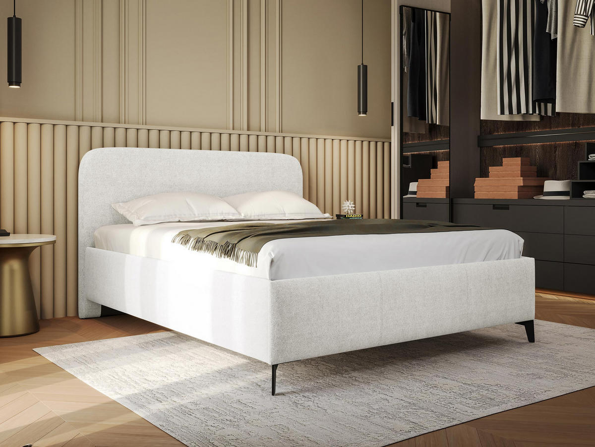 POLSTERBETT Holly - Creme/Schwarz, Holz/Textil (140/200cm) - MIRJAN24