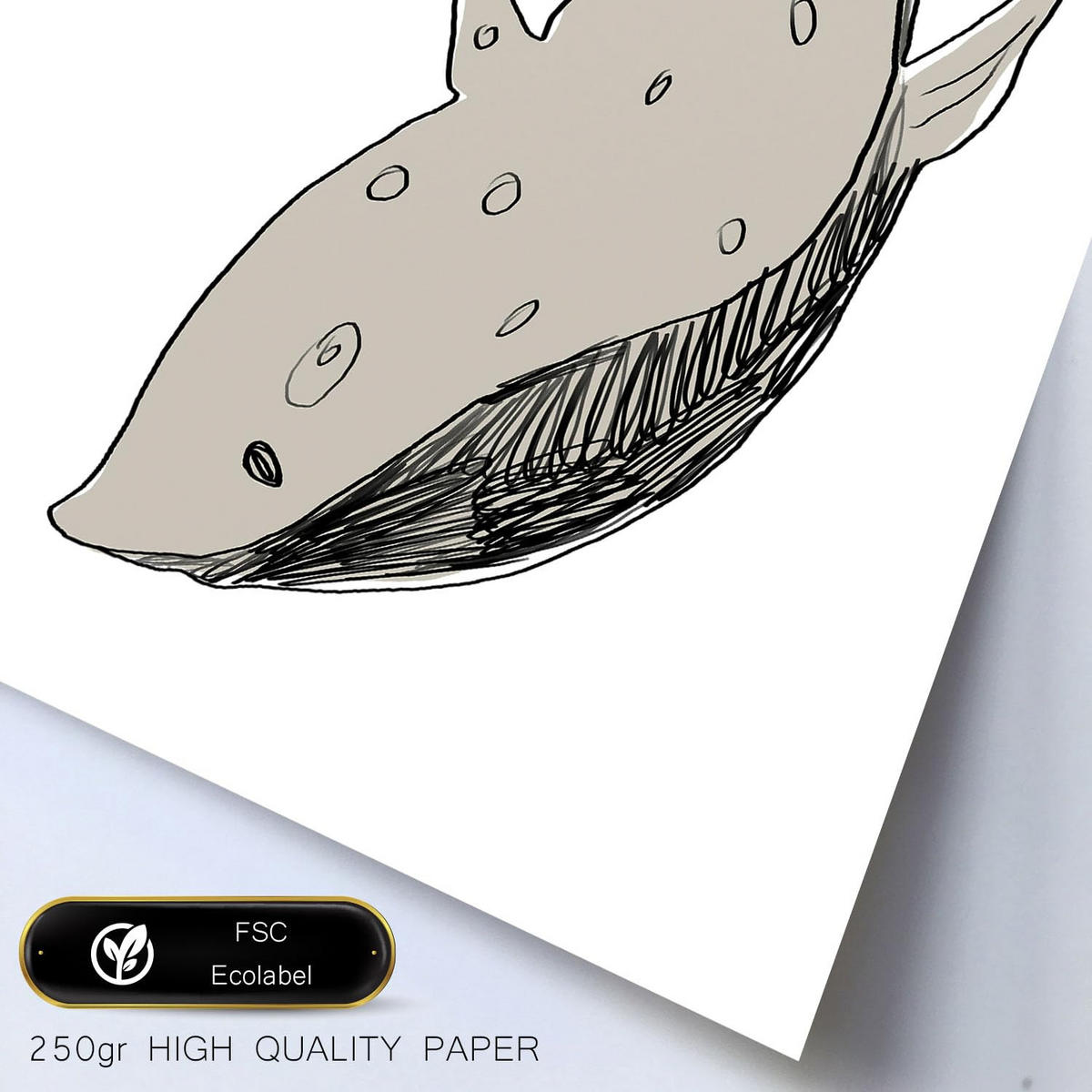 POSTER Set Mit 6 Sea Varmint In Tiere Abstracts Ästhetische Dekorative Gemälde Für Ihr Wohnzimmer, Schlafzimmer, Zuhause A3 & A4 Weißer Rahmen - Weiß, Papier (29/3cm) - Nacnic
