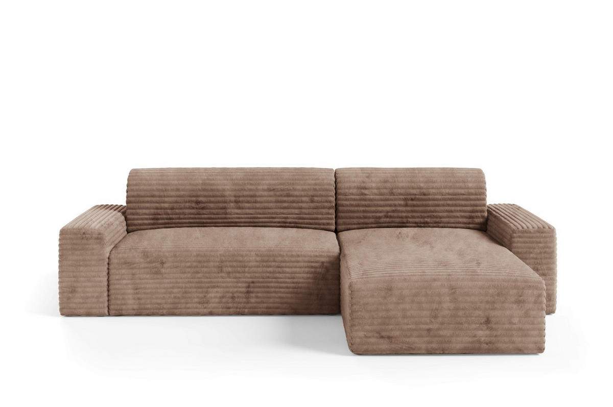 ECKSOFA mit Schlaffunktion Beige - Beige/Schwarz, Holz/Holzwerkstoff (300/185cm) - Furnisell