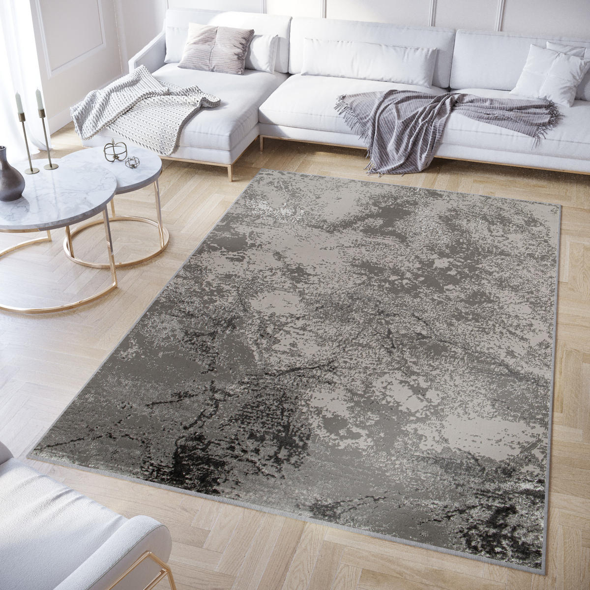 TEPPICH CRYSTAL Dunkelgrau 200/300 cm - Dunkelgrau, Textil (200/300cm) - Tapiso