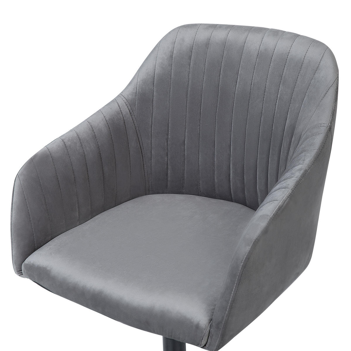BÜRODREHSTUHL Polyester Grau Venice - Grau, Kunststoff/Textil (45/89/64cm) - Beliani