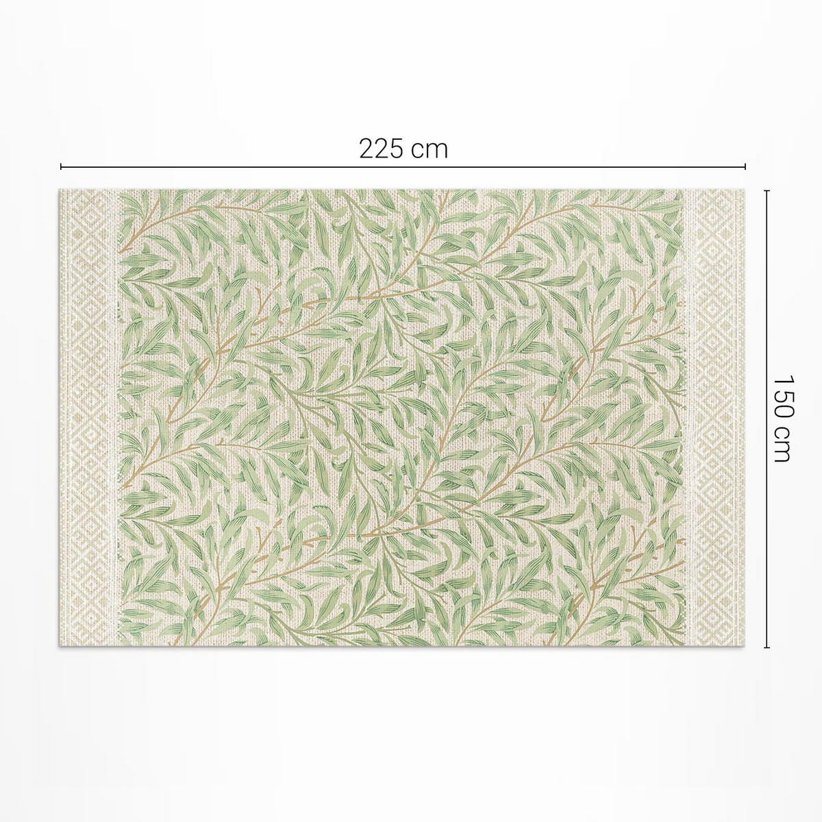 TEPPICH 150x225 cm Blattillustration von William Morris - Grün, Kunststoff (150/225cm) - Wallfluent