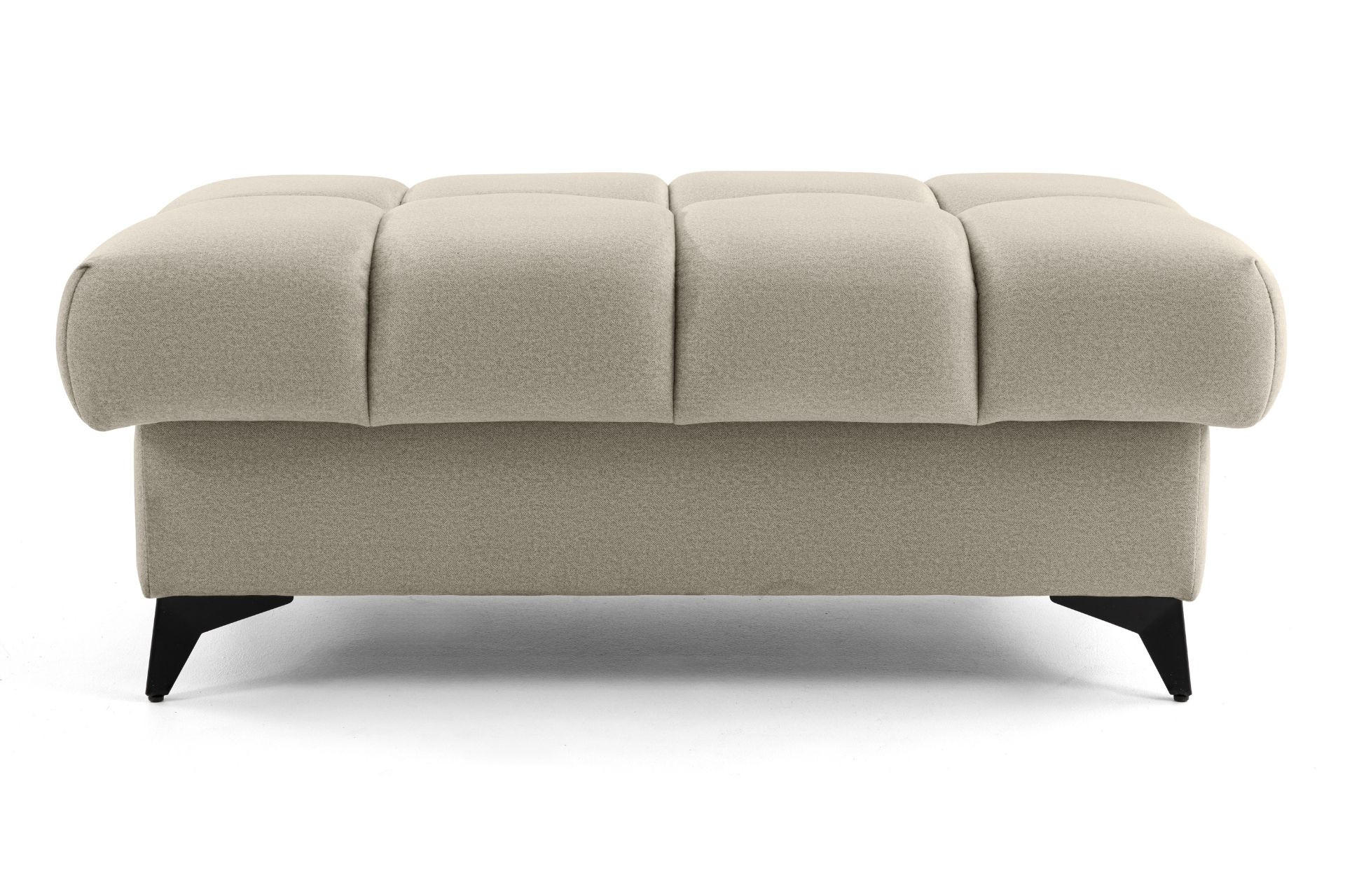 POUF PUDDING 110 x 60 cm Velours Creme - Creme/Schwarz, Holz/Textil (110/43/60cm) - Muffo