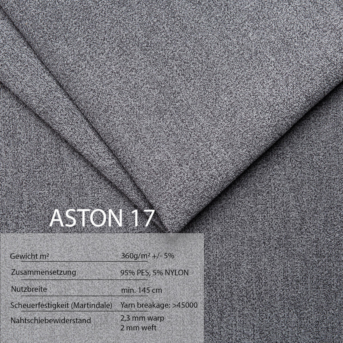 ECKSOFA U-Form für Wohnzimmer MONA Graphit - Graphitfarben, Holzwerkstoff (350/85/185cm) - Compleo24