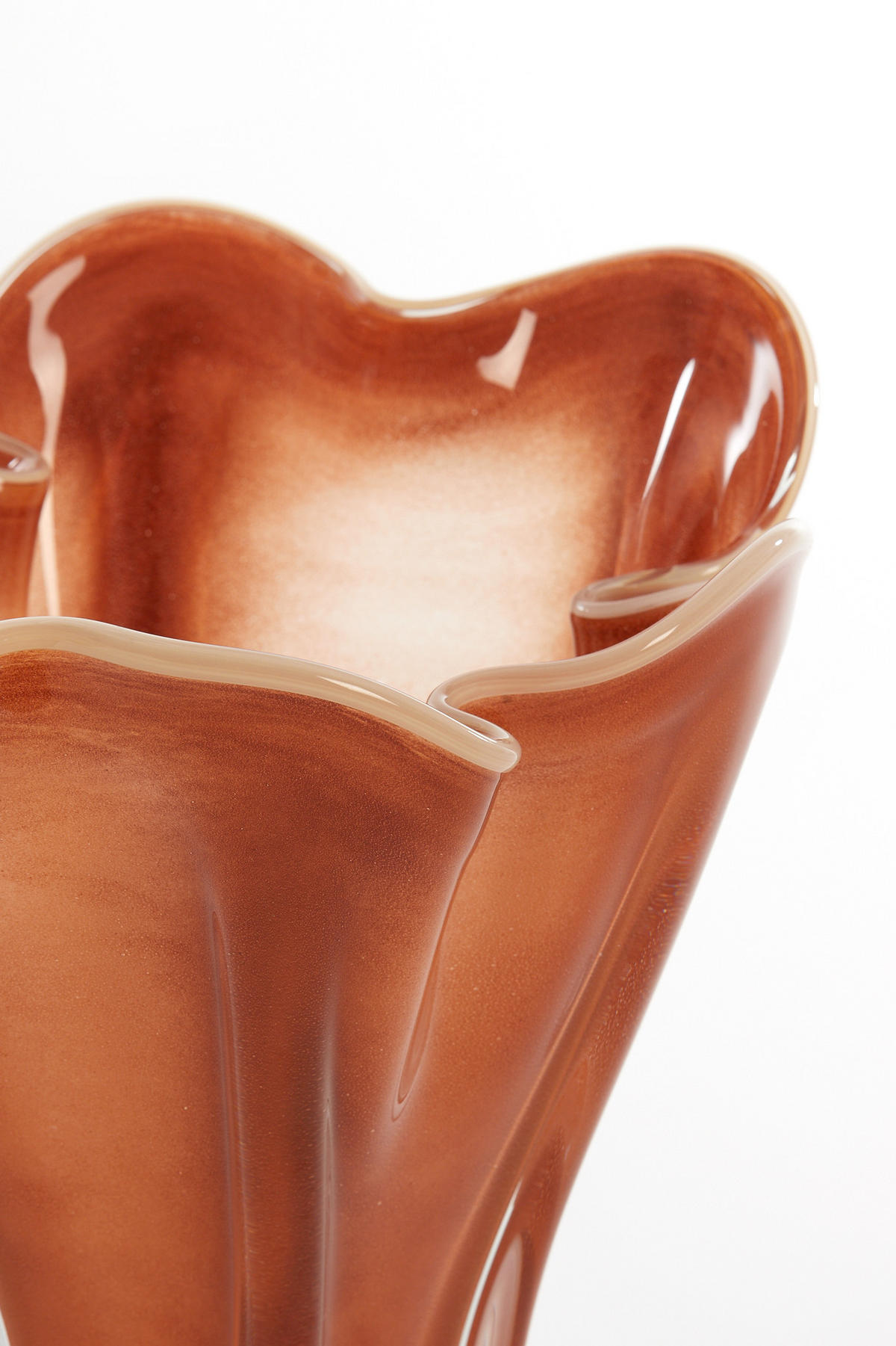 VASE Kazuno Orange Ø26/32 cm - Dunkelorange, Glas (26/32cm) - Light & Living