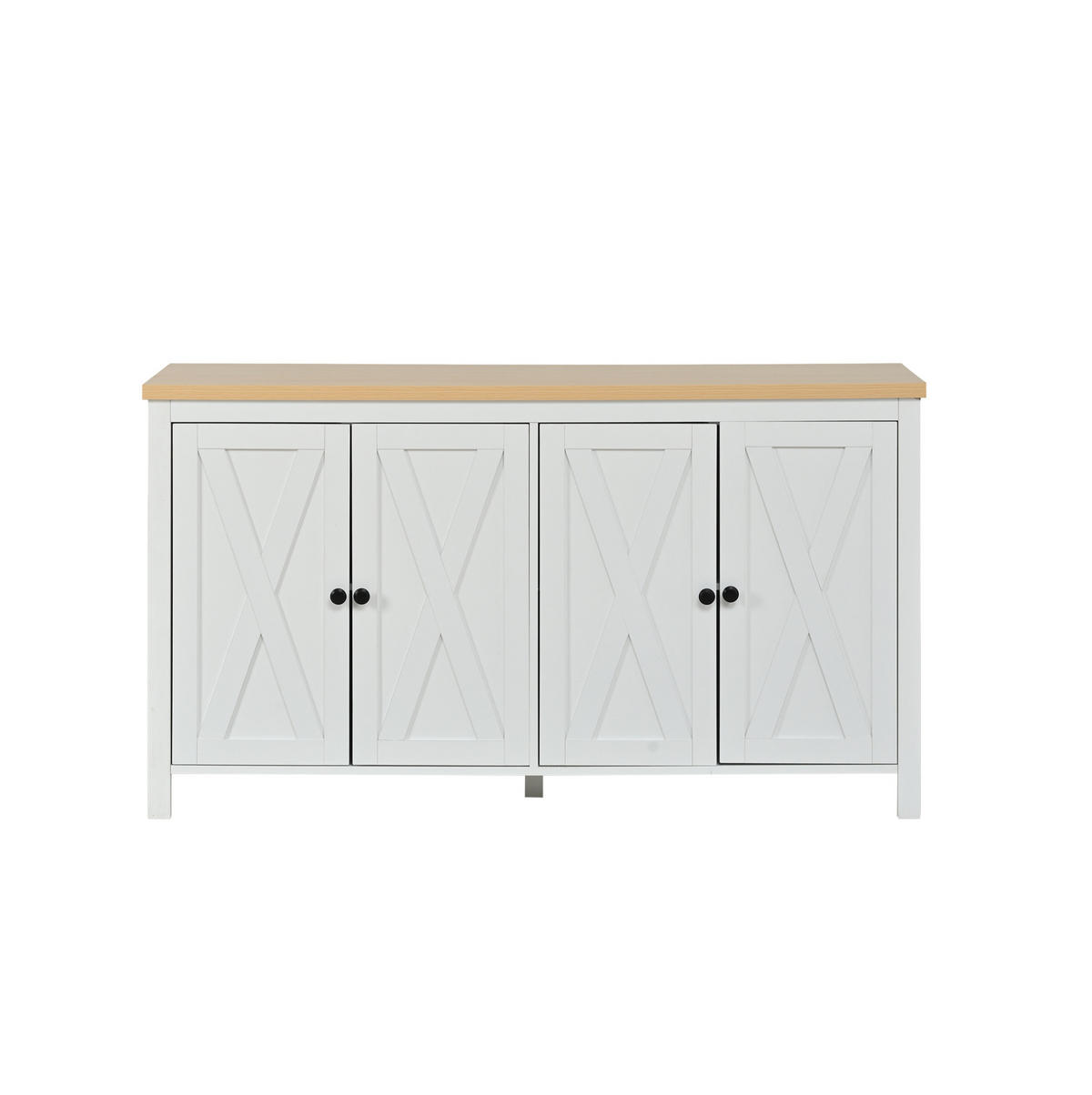 SIDEBOARD 140/40/78 cm weiß aus MDF mit 4 Türen - Weiß, Holzwerkstoff (140/78/40cm) - OKWISH