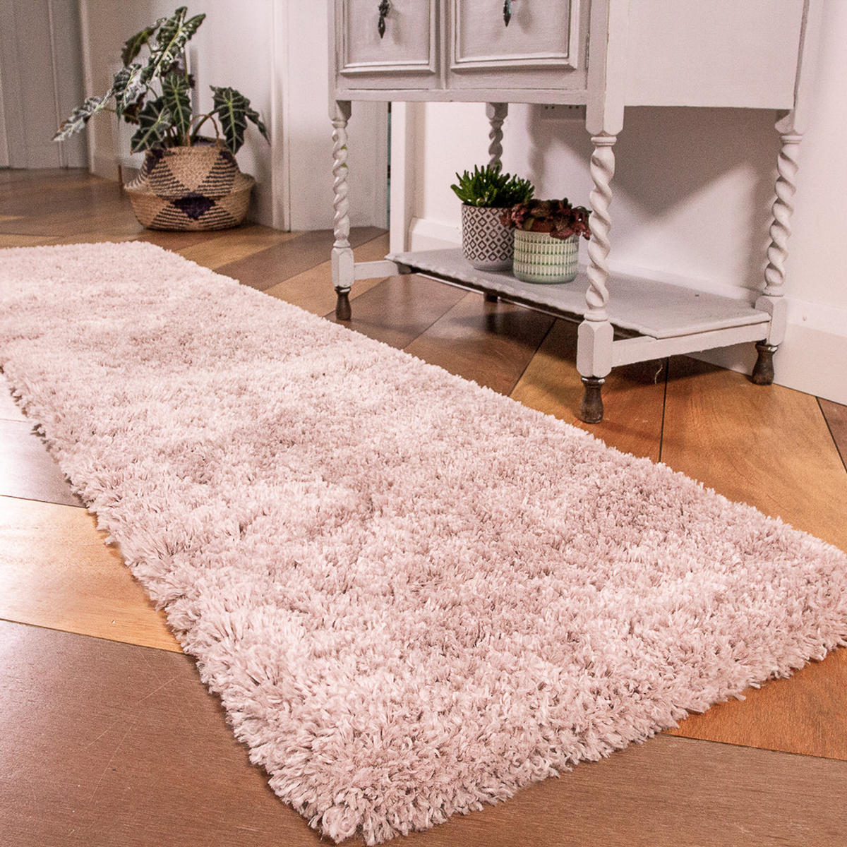 HOCHFLORTEPPICH Rosarot - Rosa, Naturmaterialien/Textil (60/110cm) - Kukoon Rugs