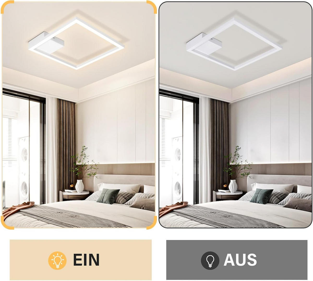 LED-DECKENLEUCHTE Dornwall 29.4/3.8/29.4 cm - Weiß, Metall (29.4/29.4/3.8cm) - ZMH