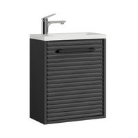 GÄSTE-WC-MÖBELSET Etna 2 Teile Schwarz Matt - 40 x 22 x 52 cm - Schwarz, Holz (40/52/22cm) - Badplaats