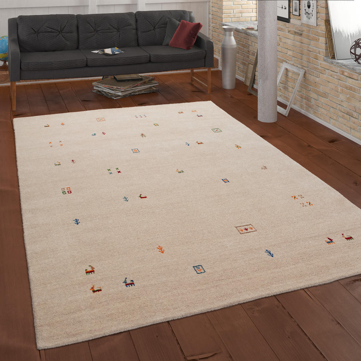NATURFASERTEPPICH 160/230 cm Gabbeh 312 - Creme, Naturmaterialen (160/230cm) - Paco Home