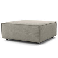 POLSTERHOCKER - Quadratisch - Graubraun/Schwarz, Kunststoff/Textil (98/40/97cm) - home24