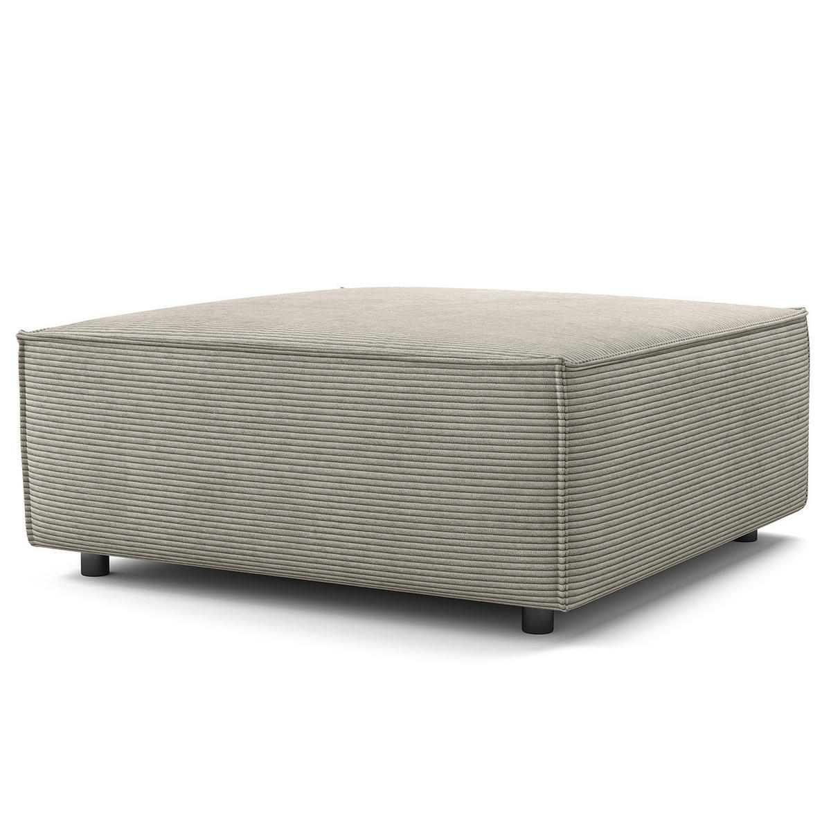 POLSTERHOCKER - Quadratisch - Graubraun/Schwarz, Kunststoff/Textil (98/40/97cm) - home24