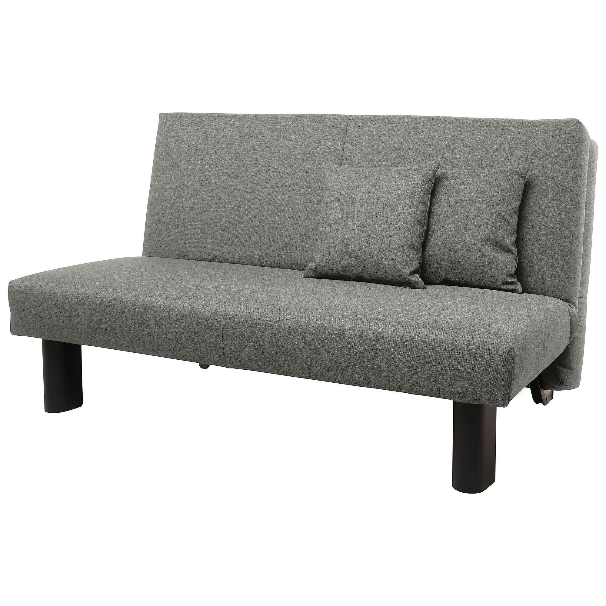 FALTSOFA Kalomira Bezug Flachgewebe Metall schwarz / hellgrau - Hellgrau, Kunststoff (145/84/100cm) - 58aufmkessel