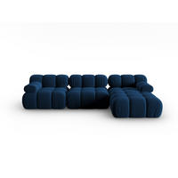 MODULARES-ECKSOFA rechts Bellis aus Samt königsblau 4 Sitzplätze - Blau, Textil (122/285cm) - Micadoni