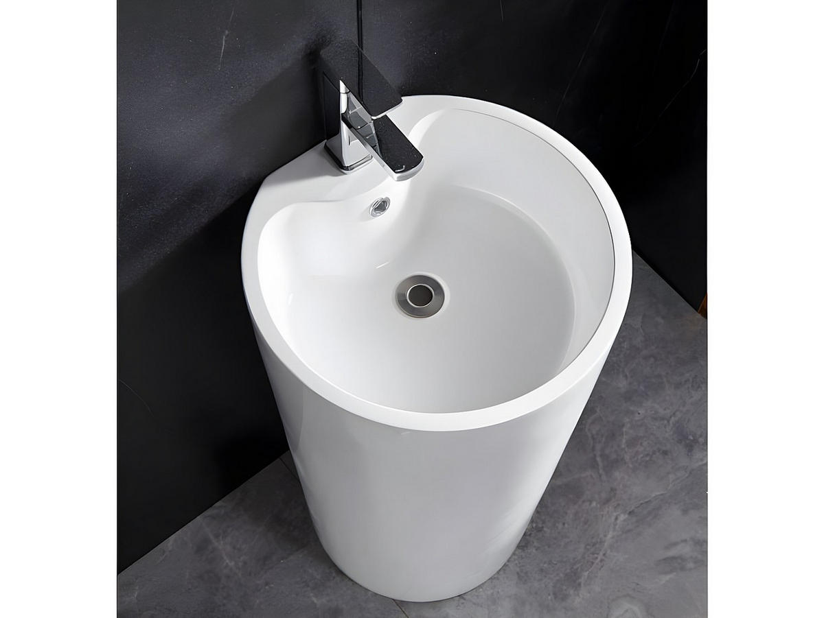 FREISTEHENDES Waschbecken - 45 cm x 43 cm - Harz - Weiß - TOTAM - Weiß, Kunststoff (45/83/43cm) - Vente-Unique