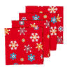 STOFFSERVIETTEN Weihnachten 45/45 cm, 4er-Set rot mit Schneeflocken - Rot, Textil (45/45cm) - Homescapes