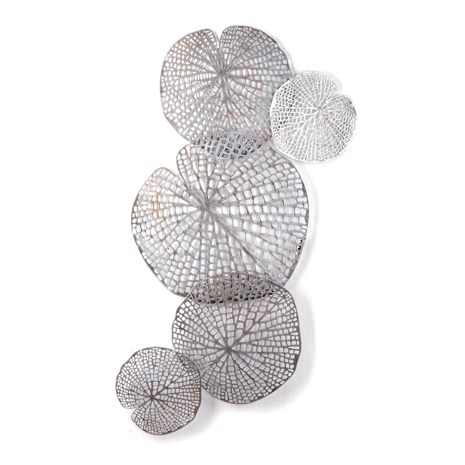WANDDEKO BIG LEAVES Metall antik-silber - Silberfarben, Metall (47/97/3cm) - DESIGN DELIGHTS
