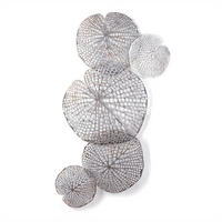 WANDDEKO BIG LEAVES Metall antik-silber - Silberfarben, Metall (47/97/3cm) - DESIGN DELIGHTS