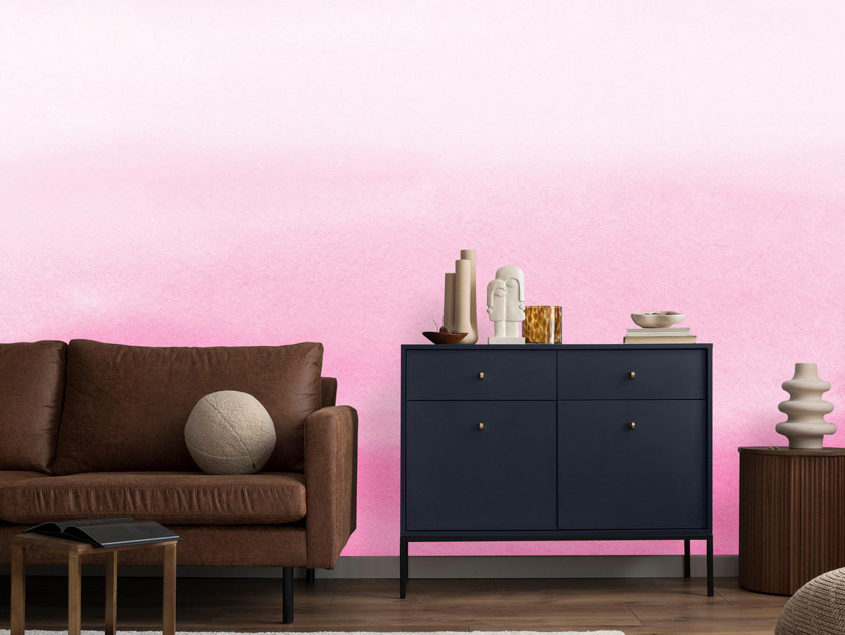 FOTOTAPETE für Schlafzimmer Ombré in Rosatönen Pastell 150x105 - Rosa/Weiß, Papier (150/105cm) - Muralo