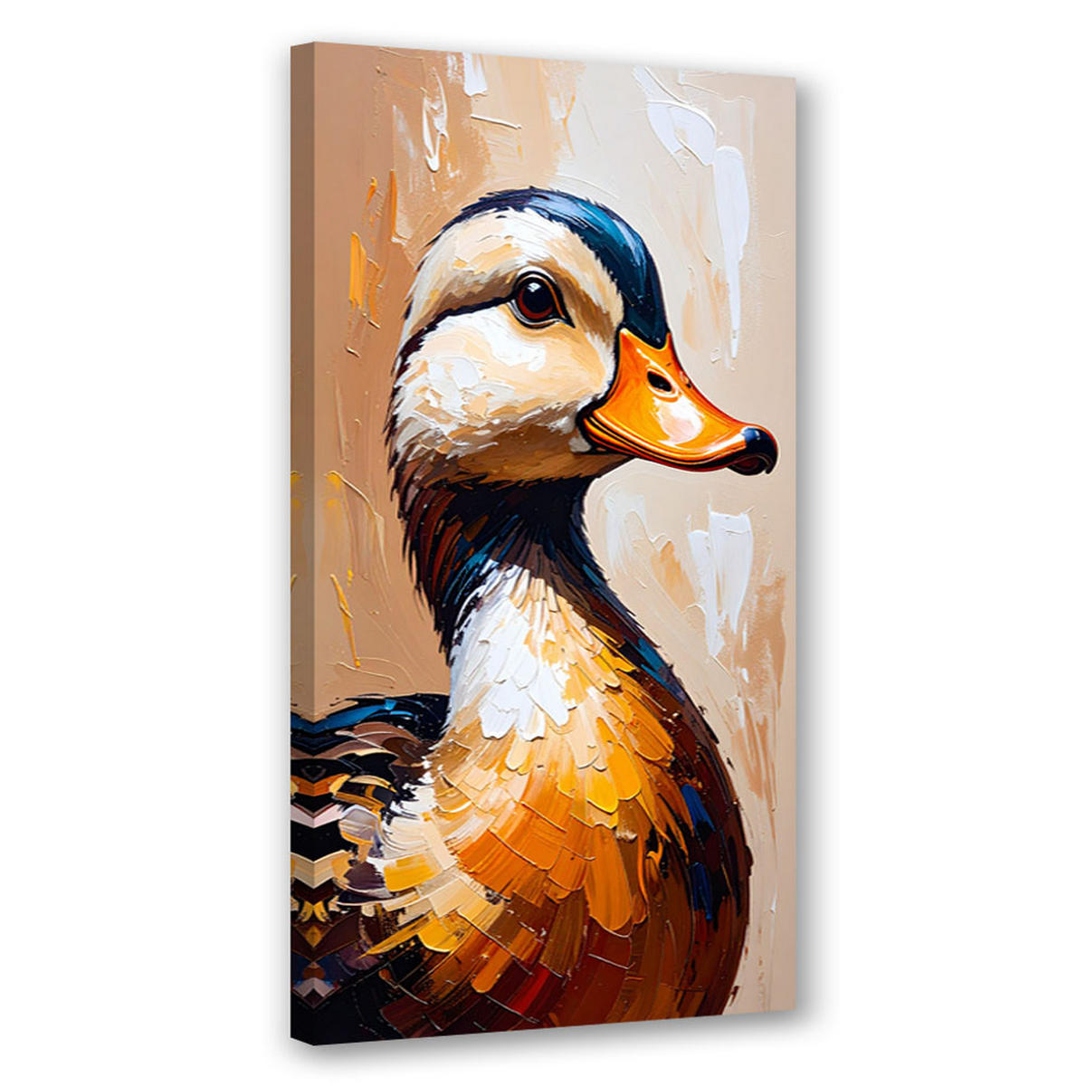 LEINWANDBILD Ente Vogel Tier 40x80cm - Beige, Textil (40/80cm) - Feeby