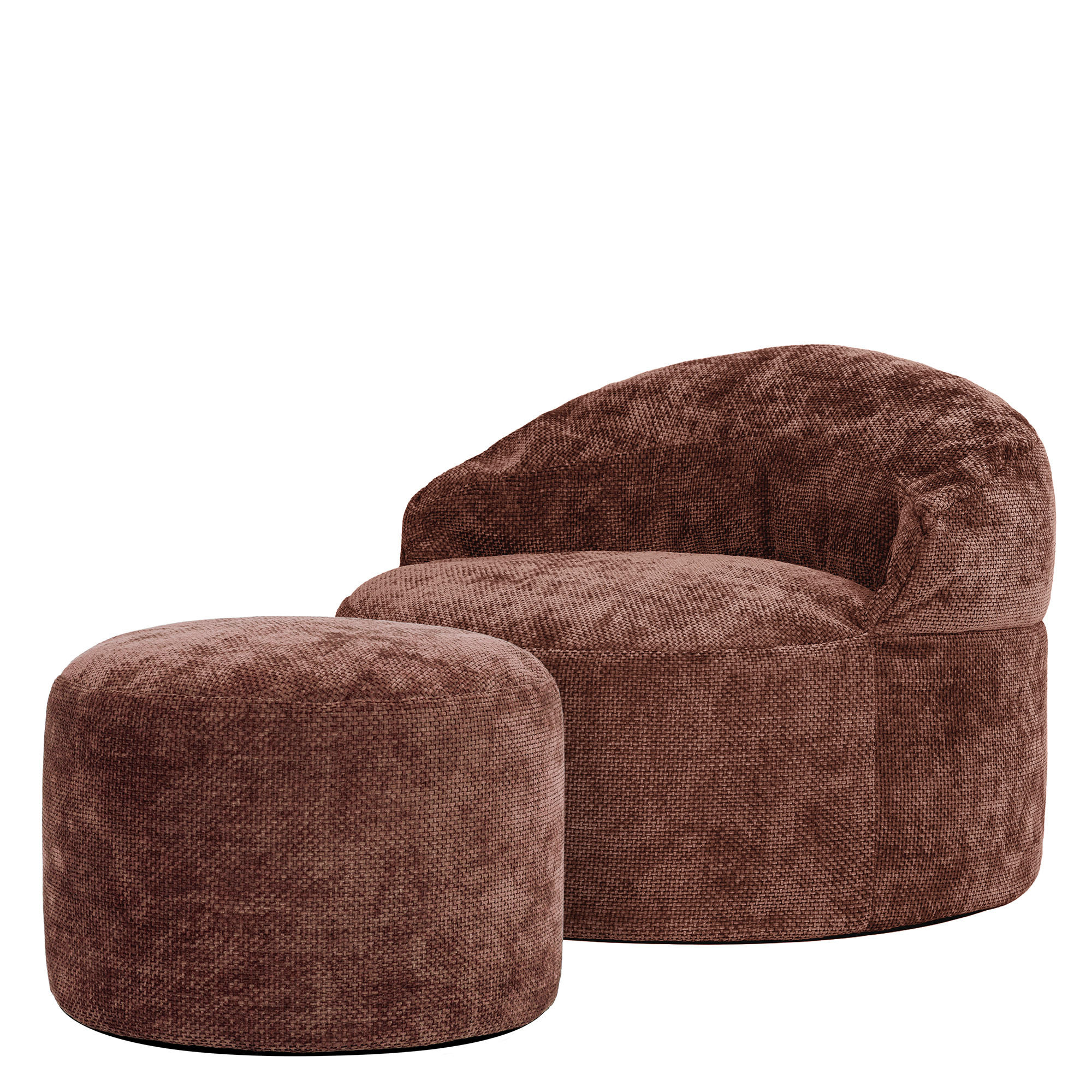 SITZSACK mit rundem Hocker Orb - Bordeaux, Textil (86/61/86cm) - icon