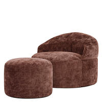 SITZSACK mit rundem Hocker Orb - Bordeaux, Textil (86/61/86cm) - icon