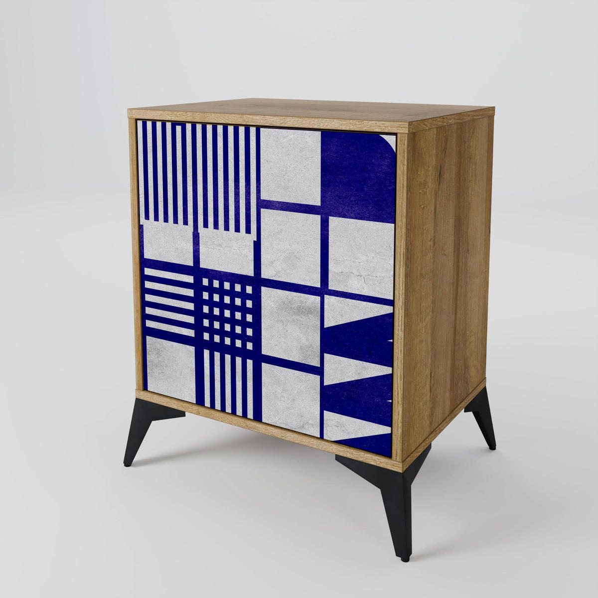 SIDEBOARD THE RIGHT PLACES, Eichefarben, 57,5x42x77,5 cm, Schräge Buchenholzfüße - Eichefarben/Buchefarben, Holzwerkstoff/Buchenholz (57.5/77.5/42cm) - SpaceRebels