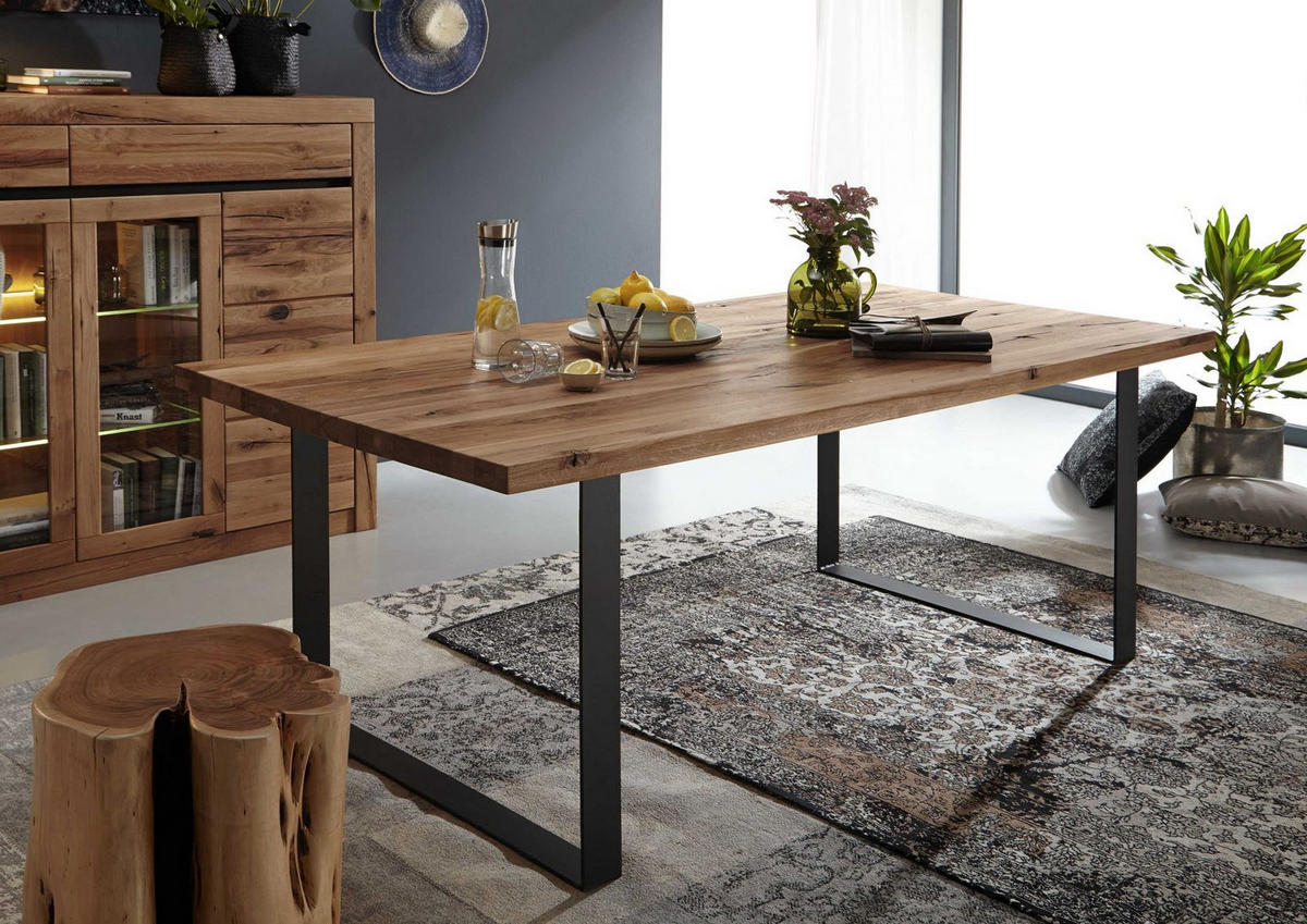 ESSTISCH Wild-/Zerreiche 160x90x76 Tabacco brown geölt MONTREUX #313 - Braun, Holz (160/90/76cm) - Massivmoebel24