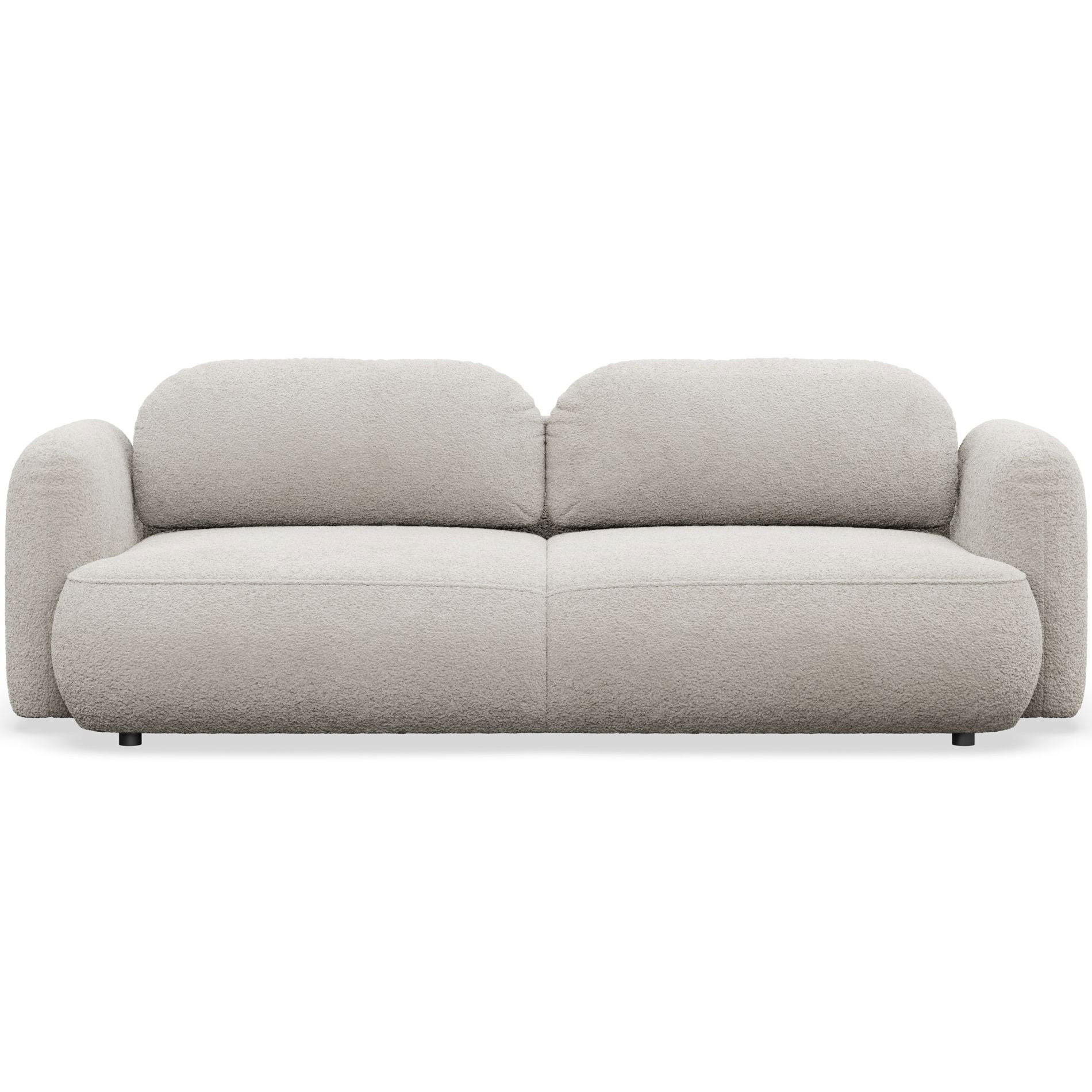 3-SITZER SCHLAFSOFA Tvoya Hellbeige Bouclé - Ecru/Schwarz, Kunststoff/Textil (253/82/110cm) - Selsey