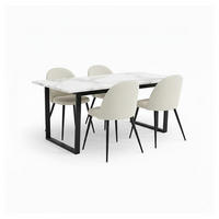 ESSGRUPPE 5-TLG. Tilst Weiß - Weiß, Holzwerkstoff/Textil (160/74/90cm) - ebuy24