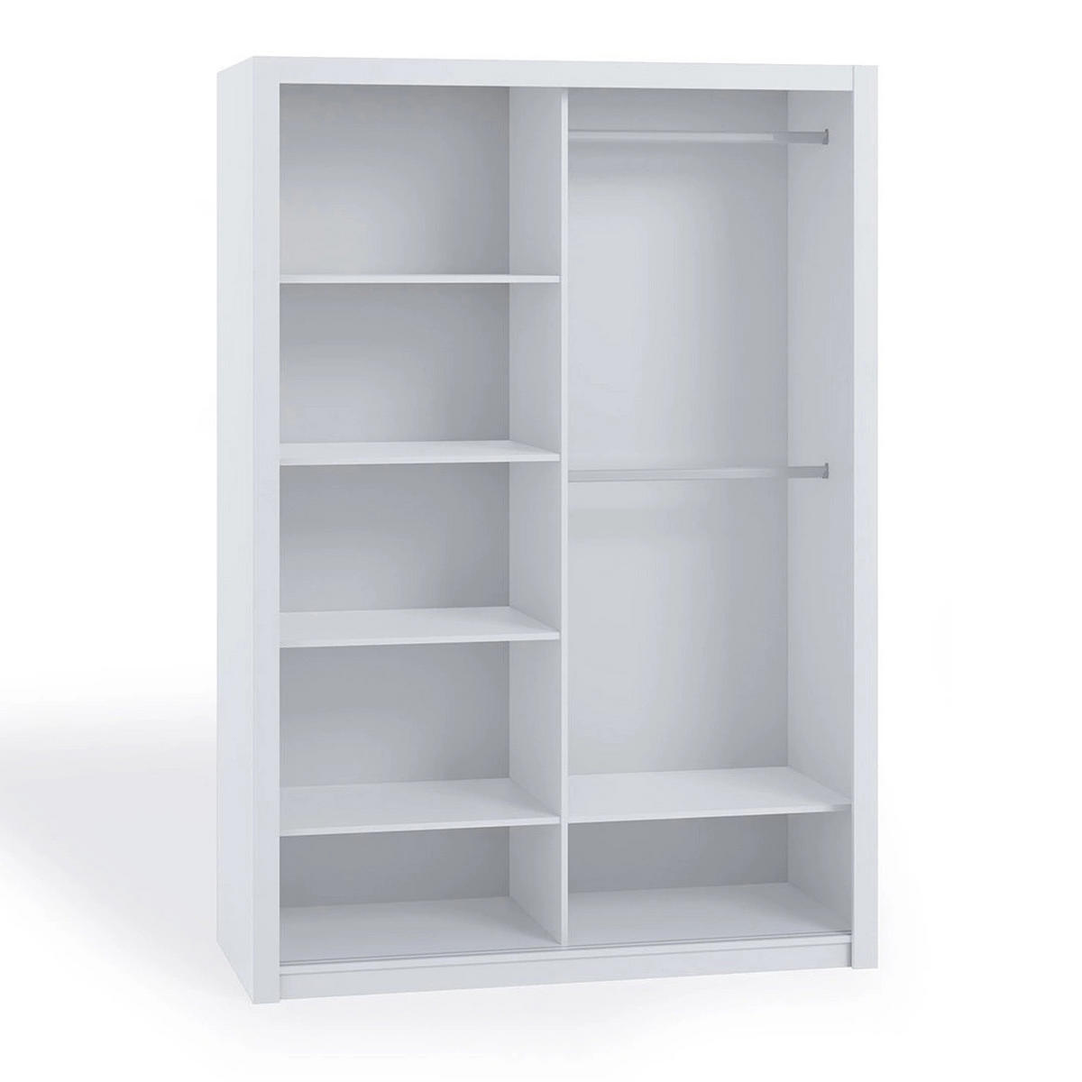 SCHIEBETÜRENSCHRANK Tamiza 120/215/62 2-türig - Silberfarben/Braun, Holzwerkstoff/Kunststoff (120/215/62cm) - Ravio