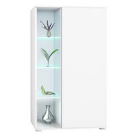 VITRINE Davos Weiß matt - Weiß, Holzwerkstoff (71.5/134/35cm) - Vladon