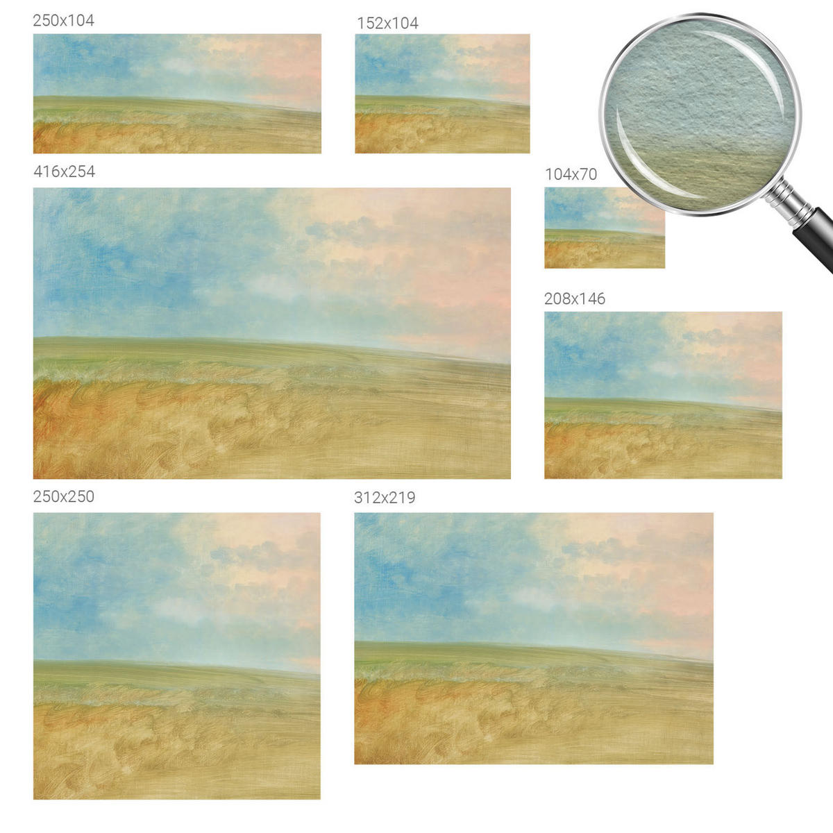 FOTOTAPETE 312x219 cm - Pastellfelder - Blau, Textil (312/219cm) - Wallfluent